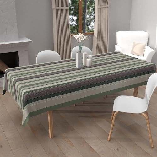 Soleil d'ocre, Nappe imprimée Anti-tâches Rectangle 140x300 cm BAYADERES Kaki