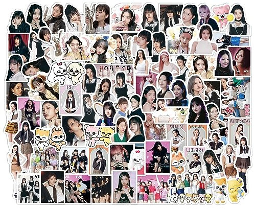 94 Stück IVE IVE Sticker I AM IV 2023 Neues Album Sticker Set Kitsch Mini Fotokarten Poster Set Geschenk für Fans Laptop Weihnachten (ive-2)