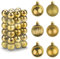 Mulaibdin 36 Stück Weihnachtskugeln, Christbaumkugeln Kunststoff Gold, Matt & Glitzer Weihnachtsbaumkugeln Set, 4 cm Weihnachtskugeln Klein, Weihnachtsdeko Neujahr Deko