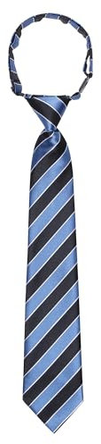 Kajeer Cravate Pré-Nouée pour Garçons Enfants Cravates Réglable à Rayures Diagonales Noire pour Uniforme Scolaire Cérémonie de Remise des Diplômes Mariage