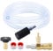 NQEUEPN Power Washer Chemical Injector Kit, Downstream Injector For Pressure Washer Adjustable Pressure Washer Soap Injector with Siphon Hose & Soap Nozzle 3/8 Inch Connector