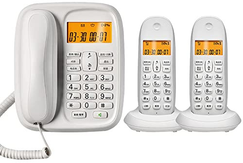 CAFIEDR Telefon für zu Hause, Festnetz + schnurloses Telefon – mit 100% Sperre für störende Anrufe und LCD-Display – Dreierkonferenz – 10 Stunden Sprechzeit/100 Stunden Standby,(Weiß 2)
