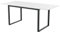 Schreibtisch Esstisch Teleskoptisch Erweiterbarer Esstisch 140/180x80x75cm, Weiß mit Marmormuster, MDF-Tischplatte, Metallgestell, Ausziehbar, Modern für Esszimmer & Büro