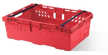 TOTEBOX 35L Heavy Duty Stacking & Nesting Crate (Pack of 10) (Red)