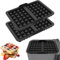 lurora2021 2 Stück Waffeleinsatz Heißluftfritteuse Zubehör Silikon Waffelplatten Zubehör Wiederverwendbar Ninja Heißluftfritteuse Zubehör Kompatibel Mit AF300EU, AF400EU, AF451EU, SL400EU, Stapelbar