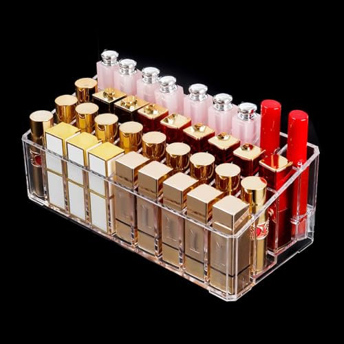 Vyanveo 36 Compartimento Organizador Pintalabios Transparente Organizador Labiales para Lápices Labiales, Cepillos de Maquillaje, Brillo de Labios, Delineador (26.5 * 12 cm)
