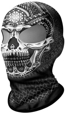 ShopINess 3D-Sturmhaube Totenkopf Unisex Zwei Loch Sturmhaube für Erwachsene für Motorrad Sport Partys Halloween und Karneval Drittes Auge