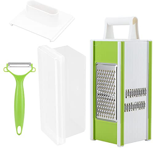 Baxnore Pelador de verduras multifuncional 5 en 1, rallador de verduras portátil para cocina