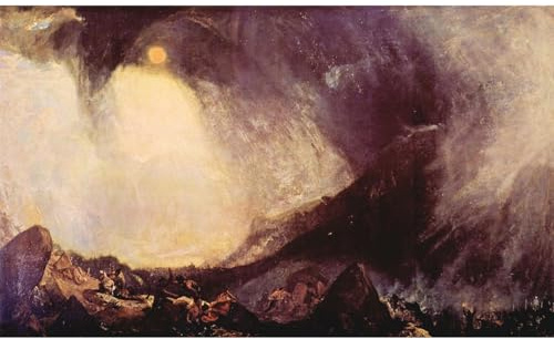 ARTICULOZY Hanibal crossing Alps in a storm by Joseph Mallord Turner - 30x40 Inch Rolled Poster Wall Decor Art Print
