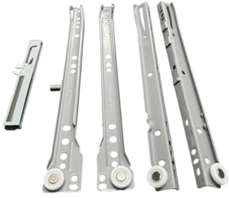 Guide per Cassetti a Rotella Grigie | Binari Scorrevoli Soft Close | Chiusura Ammortizzata | Diverse Misure | inferramenta (45 cm)