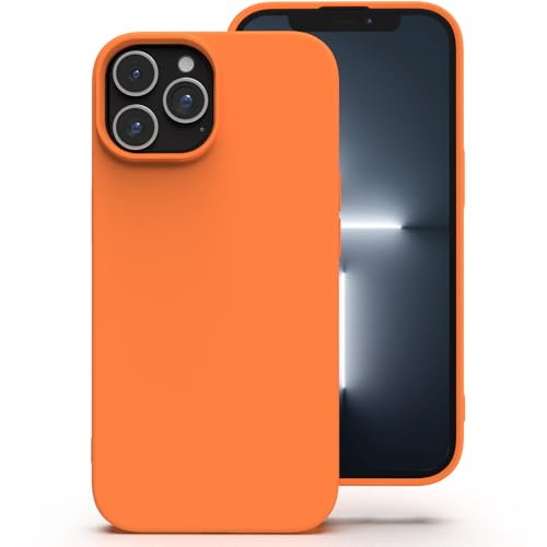 Zuvirelx Silicone Coque pour iPhone 13 Pro, Anti-Poussière, Mince, Adapté à la Poche Coque pour Téléphone‌ Apple iPhone 13 Pro - Orange