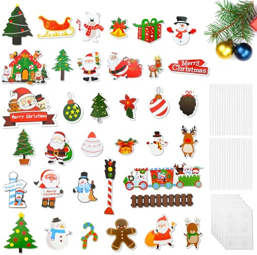 36 Pcs Christmas Cupcake Toppers Merry Christmas Cupcake Picks Includes Snowman Santa Christmas Tree Reindeer Gingerbread Xmas Theme Birthday Party Cake Decorations Supplies