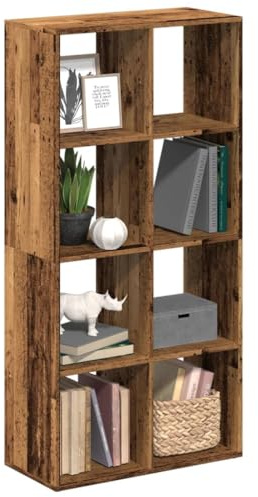 KTHLBRH Modernes Raumteiler-Regal mit 8 kubischen Fächern, stabile und robuste Holzstruktur für Bücher und