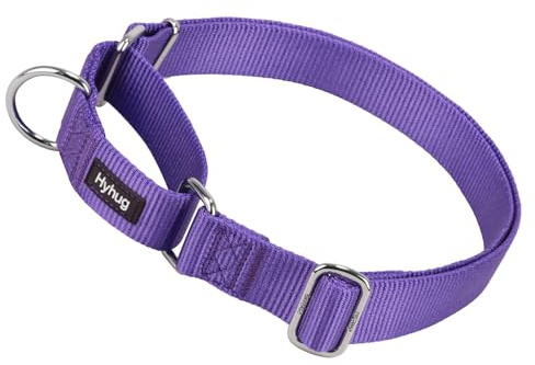 Hyhug Martingale Collar for Dogs, Extra Large Purple, Escape Proof | Heavy-duty no-pull nylon, secure fit for strong dogs. Great for training walks and park outings. Durable & easy adjust