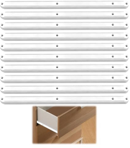 10 Pack White Plastic Drawer Runners,Drawer Runners,298mm/ 300mm Draw Runners Replacement with Screws Quiet & Smooth Operation,Plastic Drawer Runners for Kitchen,Cabinets,Wardrobe,Not Include Screws