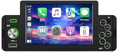 Navigazione GPS per auto Lettore MP5 con ricevitore FM Bluetooth e collegamento specchio Android Auto Carplay cablato 1DIN(Radio only)