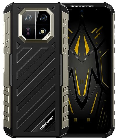 Ulefone Armor 22 Rugged Smarphone Android 15, 16GB RAM 256GB ROM, 64MP+64MP Night Vision, 120Hz 6.58 inch Tough Screen, 33W Fast Charge, 3-Card Slot, 4G Dual SIM, Fingerprint Face Unlock, NFC Black