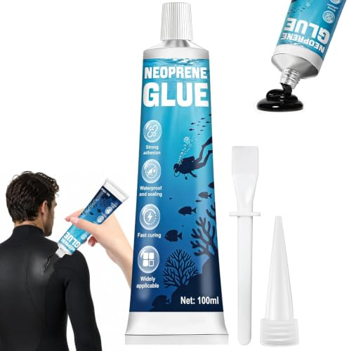 Colle Néoprène Noire, Wetsuit Adhesive, 100 ml, Prise Rapide et Facile | Neoprenkleber, Réparation Combinaisons Plongée, Vêtements Néoprène, Adhésif Haute Performance Durable