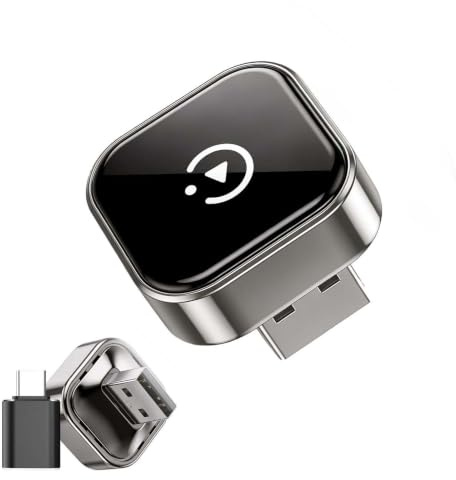 Adaptador CarPlay Inalambrico,Plug-and-Play,conexión rápida y estable | ADAPTADOR con CABLE a inalámbrico, CONEXIÓN automática, USB/TIPO-C, compatible con iOS 9+