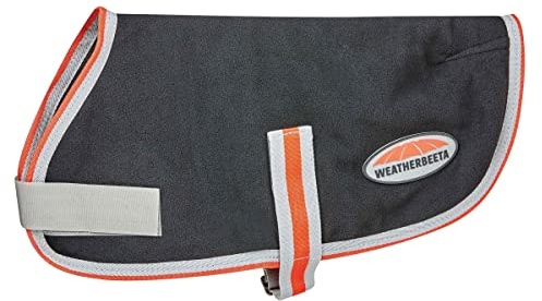 WeatherBeeta ComFiTec Therapy-Tec Fleece Dog Coat, Black/Silver/Red, 40cm