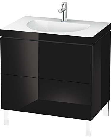 Duravit Duravit Waschtischunterbau L-CUBE mit Waschtisch Vero Air, 500 x 1000 x 480 mm ohne Hahnloch schwarz hochglanz