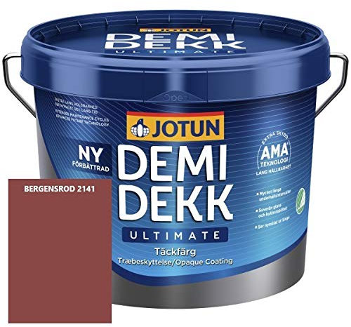 JOTUN DEMIDEKK ULTIMATE Täckfärg Holz-Farbe | Wetterschutz-Farbe | Holzschutz-Farbe | Absolute Premium-Qualität |0,75 Liter BERGENSROD 2141