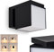 LED Außenwandleuchte Swanek, moderne Außenlampe aus Metall in Schwarz und weißem Kunststoff, Schirm ist beliebig drehbar, mit Lichteffekten an der Wand, 1 x LED 12 Watt, 600 Lumen, 3000 Kelvin