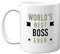 Tazza con scritta in lingua inglese Worlds Best Boss Ever, regalo per il nuovo lavoro, regalo di buona fortuna, regalo per l'ufficio, regalo divertente per capo, tazza da caffè in ceramica da 325