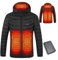 Veste Chauffante Homme et Femme,Veste Chauffante électrique Veste Chauffant USB Vêtements Chauffant électrique Hiver ChLéger Manteau Doudoune Veste Capuche Noir M