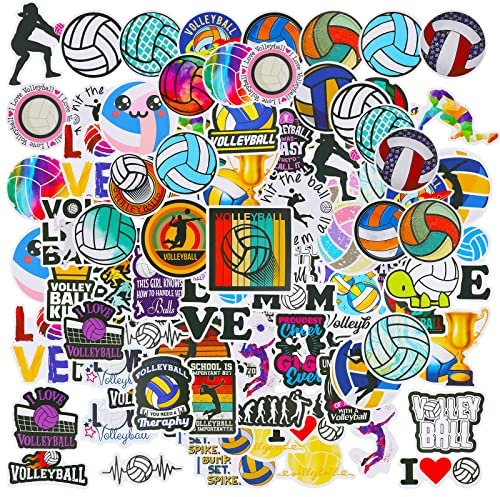 cobee Niedliche Volleyball Aufkleber, 50 Stück Sport Aufkleber wasserdichte Aufkleber Volleyball Geschenke für Teenager Mädchen Erwachsene