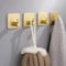 ChangWanna Stainless Steel Self Adhesive Hooks - Gold Finish, 4 Pack, No Drill & No Screw, for Wall, Brick, Door, Kitchen, Bathroom