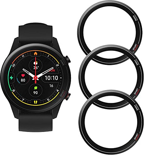 [3 Piezas] KELOLIN Protector Pantalla para Xiaomi Mi Watch, 3D Curved, Cobertura total, Antiarañazos (Negro) Protector de pantalla suave HD compatible con Xiaomi Mi Watch