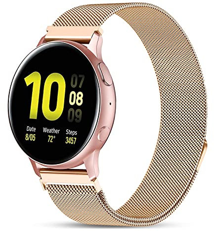 Issinlky Cinturino in metallo compatibile con Samsung Galaxy Watch Active 2, 20 mm in acciaio inox per Galaxy Watch 7/FE/6/5/4 40 mm 44 mm/Galaxy Watch 6 Classic/4 Classic/Watch 5 Pro/Watch 3 41