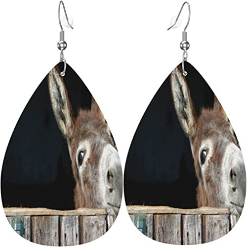 Ohrringe, Esel Esel Leder Ohrringe Mode Ohrringe Leder Leichte Earrings Für Ornament Zubehör Geschenke