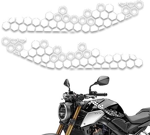 Rianpesn Motorradaufkleber | Selbstklebende Waben-Autoaufkleber,2 Stück Motorrad-Aufkleber, Wabenmuster, dekorativ für Familie, Freunde und Autoliebhaber