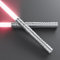 Hlieeosfcn Spada laser 2 pezzi spada laser per bambini e adulti 2 in 1 RGB 15 colore USB ricaricabile manico in metallo nero spada adatta per Halloween Natale cosplay