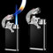 Leikurvo 2X Doppelflammen-Sturmfeuerzeug aus Metall - Winddichtes Jetflamme-Feuerzeug für Camping, Outdoor Grillen - Robustes Taschenfeuerzeug mit Doppelflamme (Schwarz,ohen Gas)