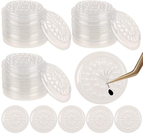 100 soportes de pegamento para pestañas postizas, bandejas de pestañas para extensiones de pestañas, soporte de pegamento de pestañas postizas de plástico desechable, soporte de pegamento para