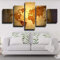 Leinwand Wandkunst, 5 Stück Vintage Weltkarte Braun Rahmenlos 200 X 100 Cm Malerei Hd Poster Ölgemälde Kunst Auf Leinwand Wandbilder For Wohnzimmer Esszimmer Hauptdekoration Leinwand Gemälde