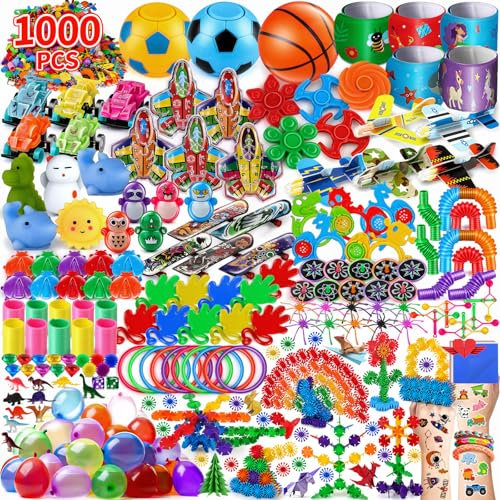nicknack 1000 Pezzi Giocattoli Gadget Festa Compleanno, Regalini Fine Festa Compleanno, Pinata Giocattoli Assortiti Regalo Bambini Bambino