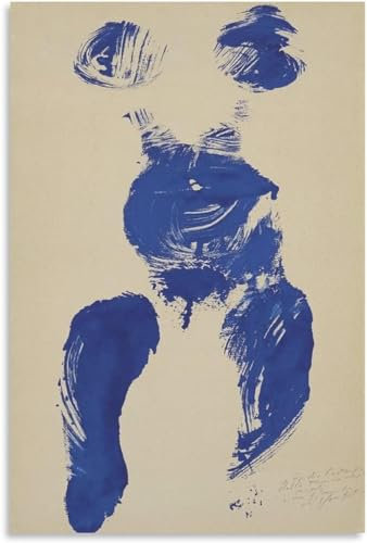 KEYGEM Yves Klein Blaue Poster Abstrakte Leinwand Wandkunst Yves Klein Drucke Yves Klein Gemälde Yves Klein Bild für Zuhause Wanddekoration 40x60cmx1 Kein Rahmen