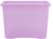 Wham Crystal 80 Liter Storage, Heavy Duty Plastic Storage Box With Lids Home Office Stackable Nestable, Large Storage Boxes With Lids 60 x 40 x 42 cm - Tint Lilac (Pack of 3)