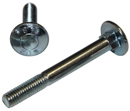 100 Stück Schlossschrauben M6 x 65 Verzinkt DIN 603 Flachrundschrauben mit Vierkantansatz Flachrundkopf Schrauben Schloßschrauben Schlossschraube