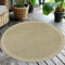 Teppium Modern Outdoor Teppich Wetterfest 200 cm Rund Grün- Flachgewebe Sisaloptik Balkon Teppich Wasserfest - Waschbarer Teppich für Garten, Terrasse, Camping und Küche