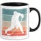 Eishockey Spieler Geschenk Tasse Vintage Ice Hockey Retro Hockey (Schwarz)