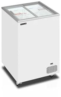 Congélateur coffre avec couvercles coulissants vitrés plats - 108 Litres - TEFCOLD