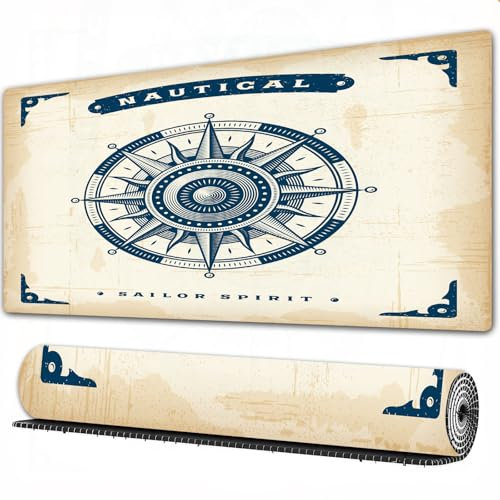 EOMKSE Mauspad Verlängertes großes Mauspad Schreibtischauflage,genähte Kanten Mauspad,Gummibasis,Vintage-Lenkrad,Gaming-Mauspad,40x90 cm