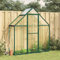 IKAYAA Gewächshaus Aluminium mit Fundament Gartenhaus Winterfest Gewächshaus Glas Glashaus Garten Tomatenhaus Frühbeet und Pflanzenhaus 169 x 58 x 195 cm Grün und transparent