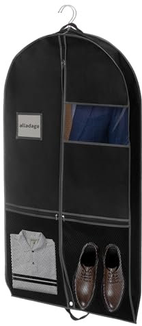 Kleidersack für Anzüge & Mäntel (1 Stück) - Tragbare Kleidertasche mit Hängehaken, ideal für Reisen, Business, Hotel und Kleiderschrank | Aufbewahrungssack für Blazer, Kleider | Handgepäck-tauglich