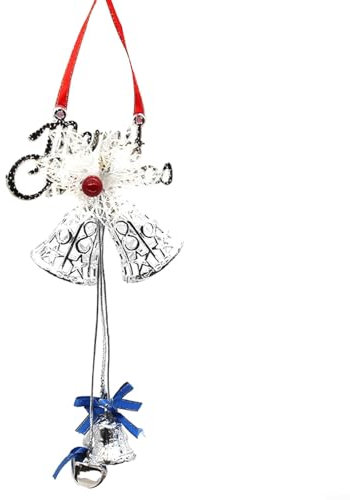 Rustic Christmas Jingle Bell Decorations, Available in Gold and Silver (Silver)